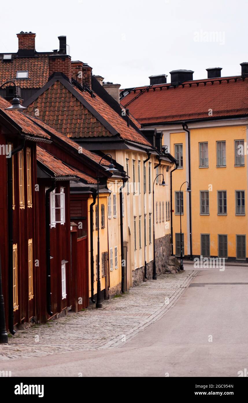 Straße in Süd-Stockholm Stockfoto