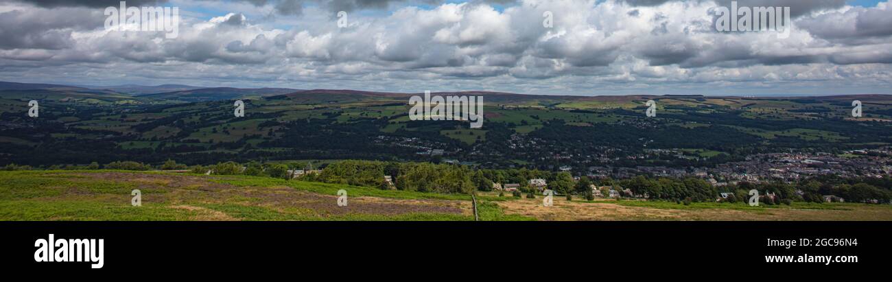 Ein Spaziergang auf Ilkley Moor West Yorkshire Stockfoto