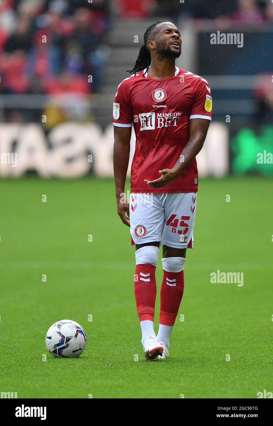 Kasey Palmer Von Bristol City Wahrend Des Sky Bet Championship Spiels Am Ashton Gate In Bristol Bilddatum Samstag 7 August 2021 Stockfotografie Alamy