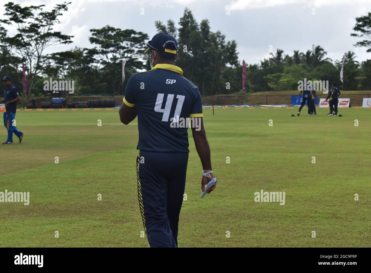 Sri-lankischer Cricketspieler Seekuge Prasanna. Sri Lanka. Stockfoto