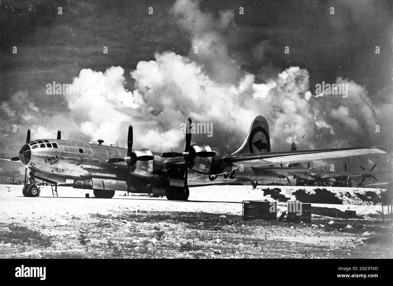 Die Boieing B-29 Superfortress Enola Gay, die am 6. August 1945 die erste Atomwaffe auf Hiroshima abwarf Stockfoto
