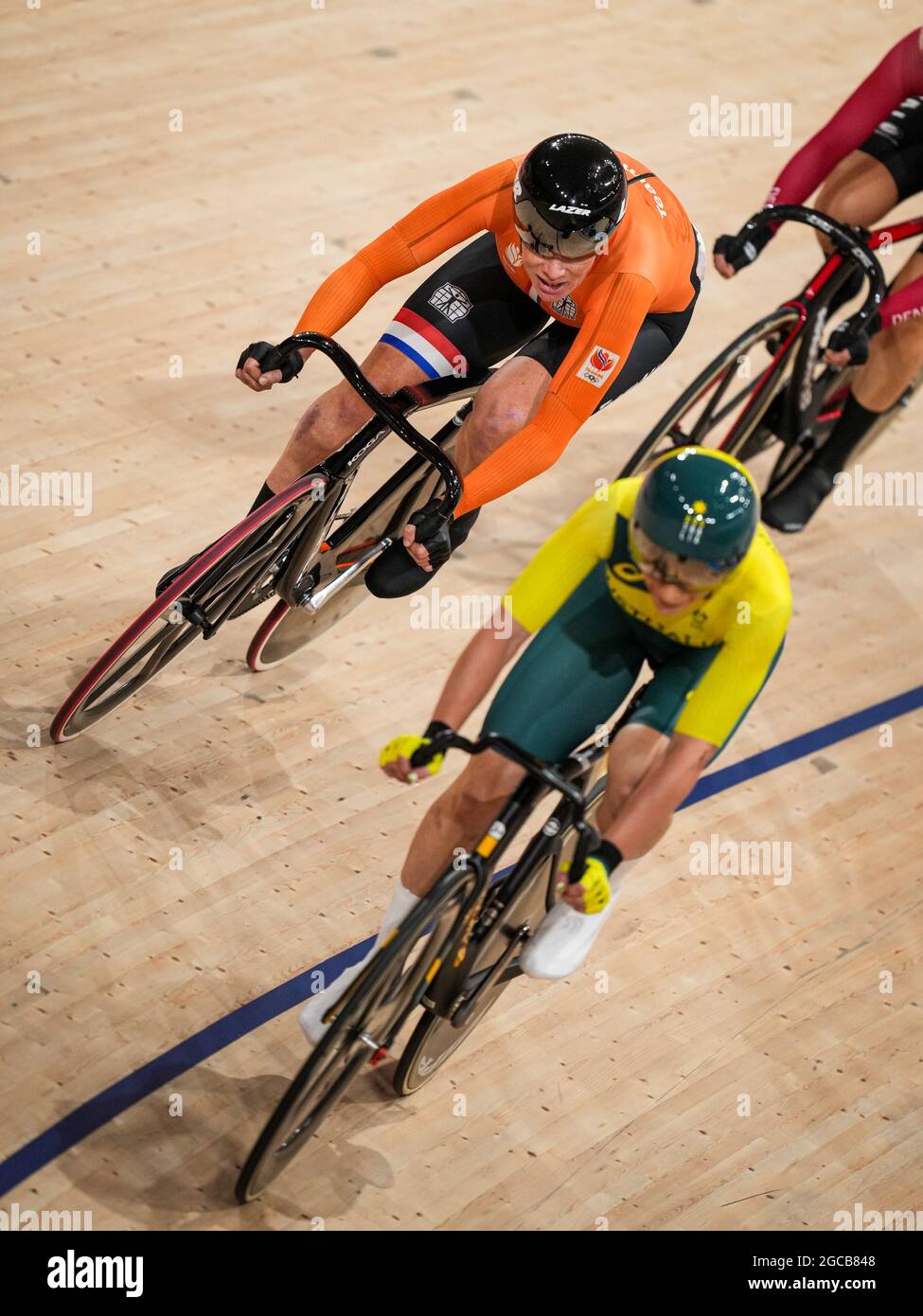 TOKIO, JAPAN - 8. AUGUST: Kirsten Wild aus den Niederlanden tritt am 8. August 2021 im Izu Velodrome in Tokio, Japan, beim Women's Omnium Tempo Race während der Olympischen Spiele 2020 in Tokio an (Foto: Yannick Verhoeven/Orange Picles) NOCNSF Stockfoto