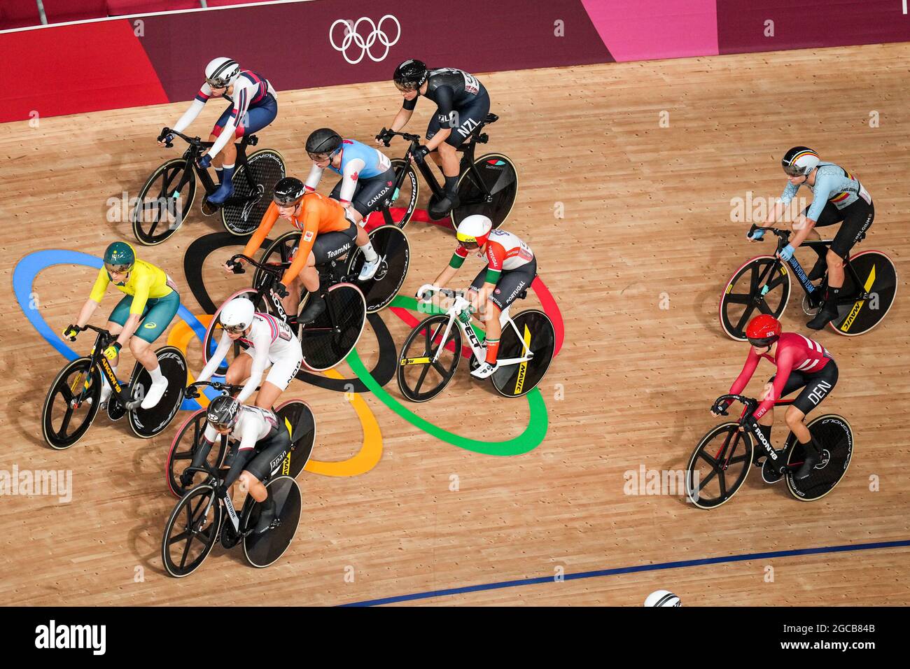 TOKIO, JAPAN - 8. AUGUST: Kirsten Wild aus den Niederlanden tritt am 8. August 2021 im Izu Velodrome in Tokio, Japan, beim Women's Omnium Tempo Race während der Olympischen Spiele 2020 in Tokio an (Foto: Yannick Verhoeven/Orange Picles) NOCNSF Stockfoto