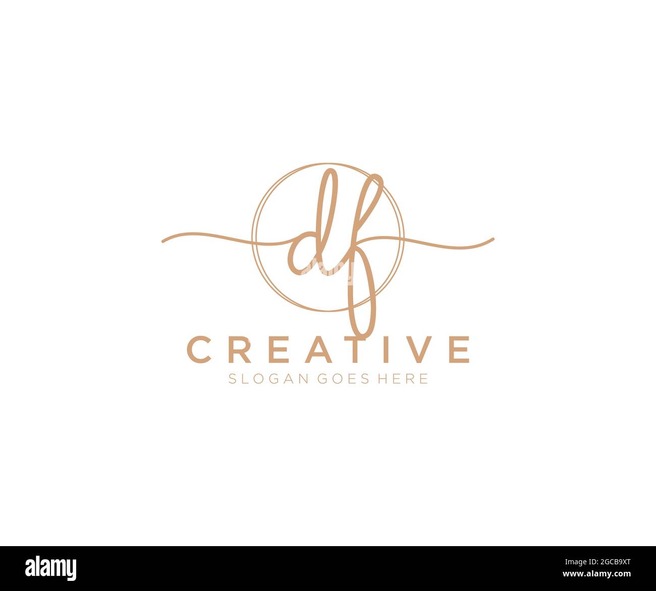DF feminine Logo Schönheit Monogramm und elegantes Logo-Design, Handschrift Logo der ursprünglichen Signatur, Hochzeit, Mode, Blumen und botanischen mit kreativen Stock Vektor