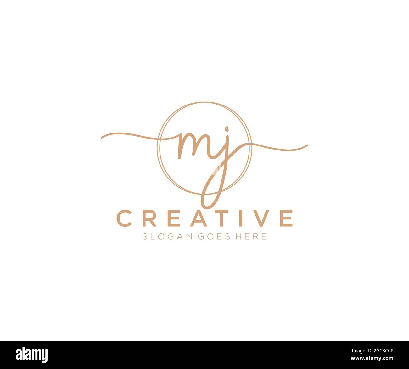 MJ feminine Logo Schönheit Monogramm und elegantes Logo-Design, Handschrift Logo der ursprünglichen Signatur, Hochzeit, Mode, Blumen und botanischen mit kreativen Stock Vektor