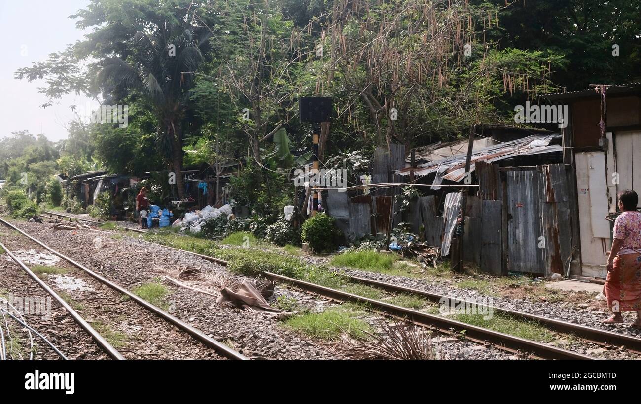 SRT Phayathai Bahnhof Transfer Verbindungspunkt zum BTS Phaya Thai Skytrain Bahnhof Airport Rail Llnk Stockfoto