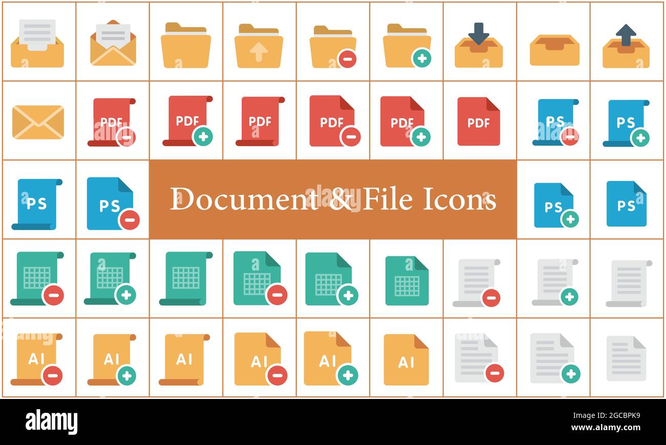 Dokument Dateityp Symbol Vektordarstellung festlegen Stock Vektor