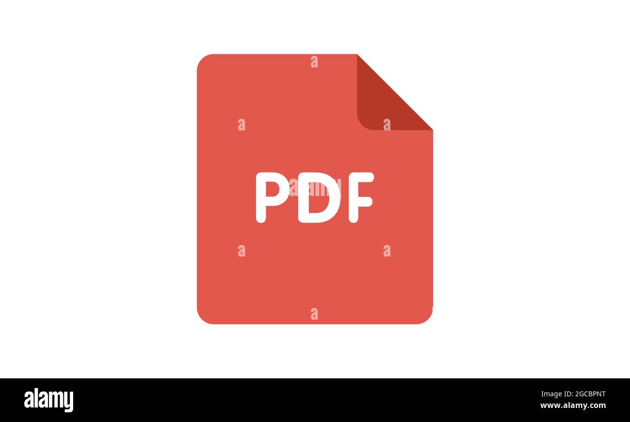 PDF-Symbol, Vektorgrafik. Flaches Design. vektor-PDF-Symbol-Illustration isoliert auf weiß, PDF-Symbol EPS10. Stock Vektor