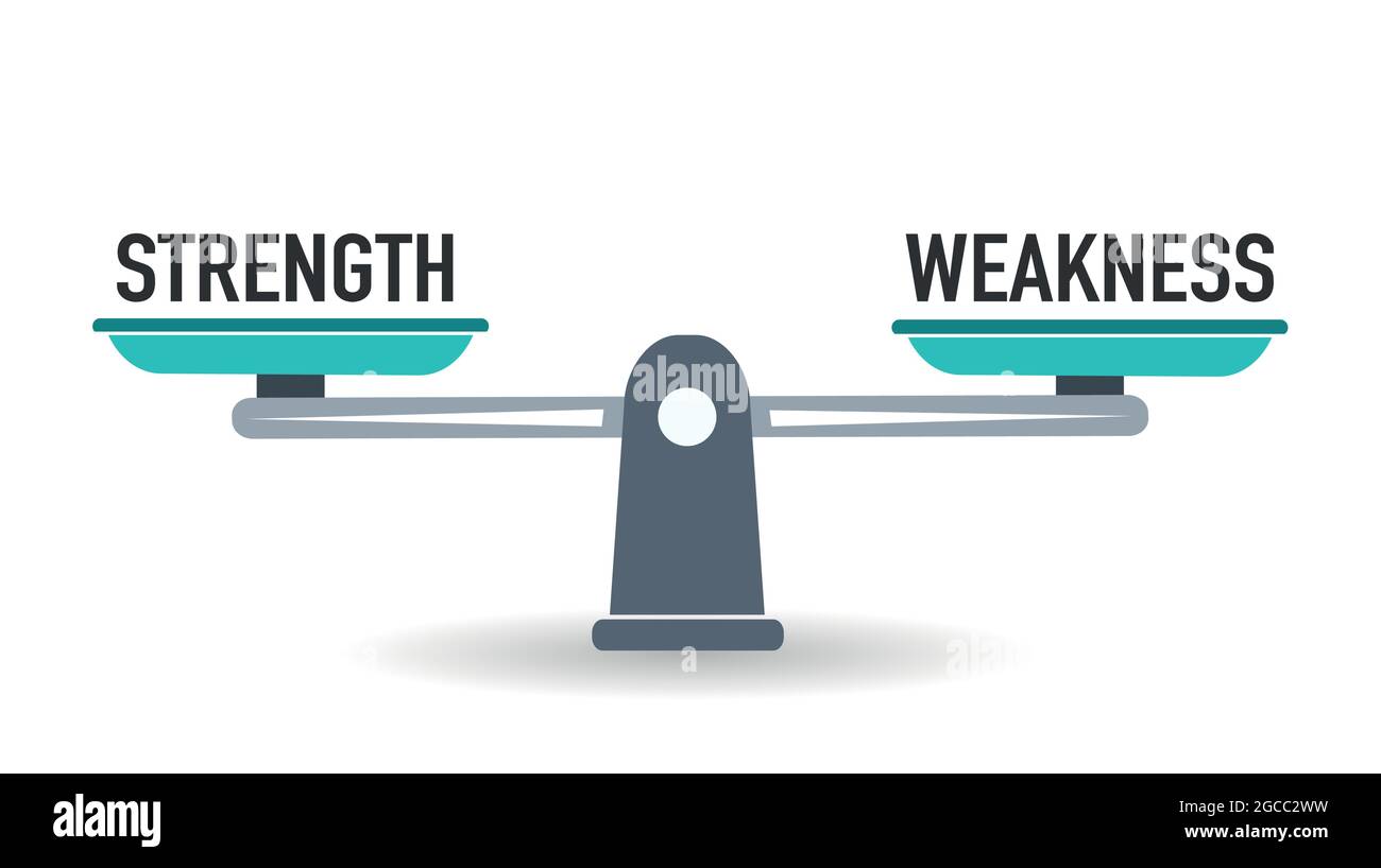 Skalen zur Messung von Stärke und Schwäche, Gleichheitskonzept Stock Vektor