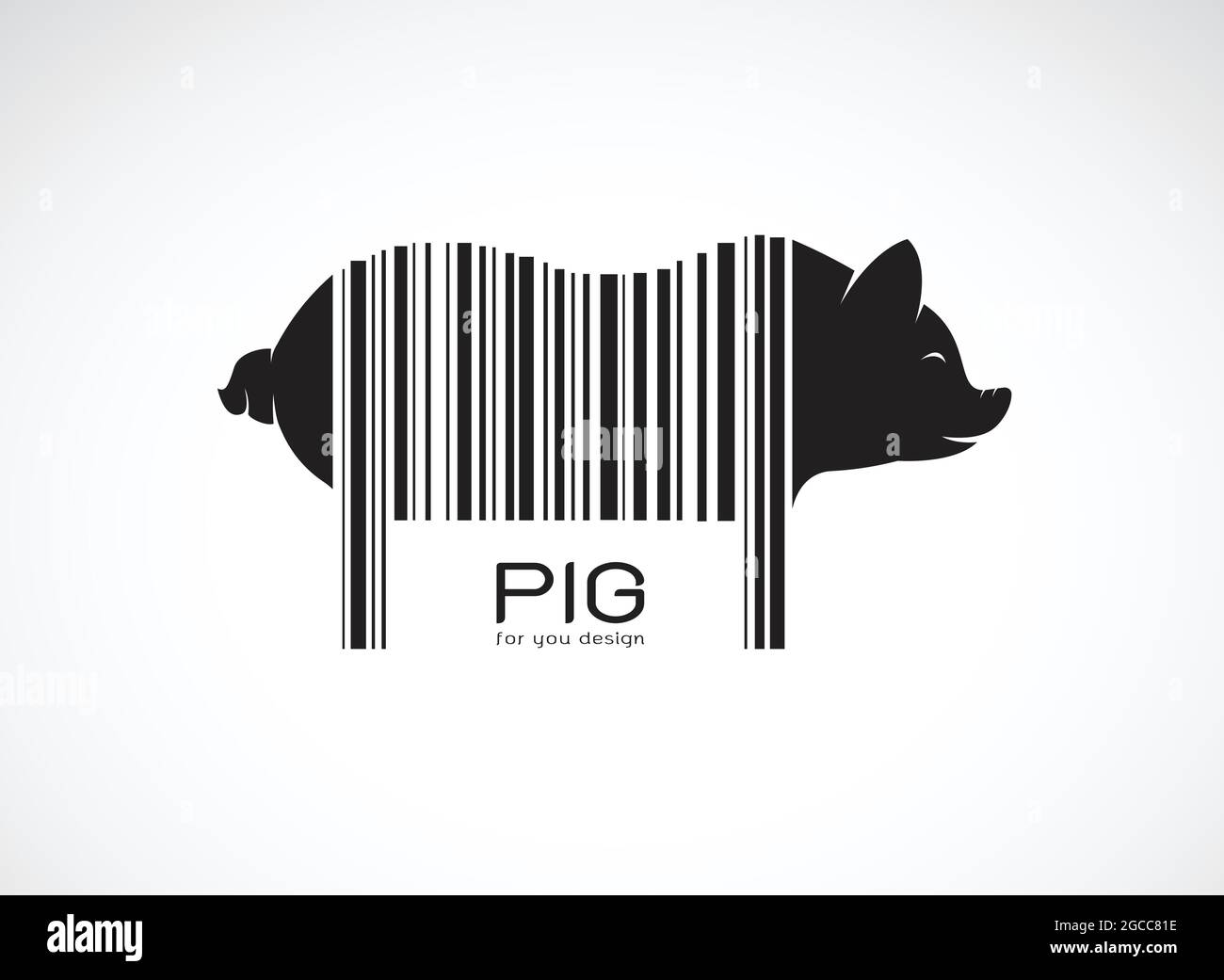 Vektor von Schwein auf dem Körper ist ein Barcode. Nutztiere. Schweinendesign. Leicht editierbare Vektorgrafik mit Ebenen. Stock Vektor