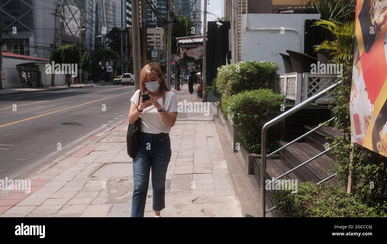 Asoke Road (Sukhumvit Soi 21) Intercity Bangkok Thailandlines Stockfoto