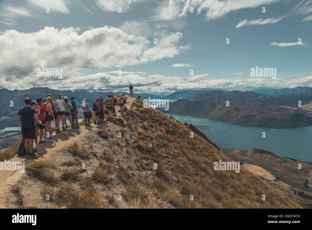 Blick vom Roys Peak auf der Südinsel Neuseelands Stockfoto