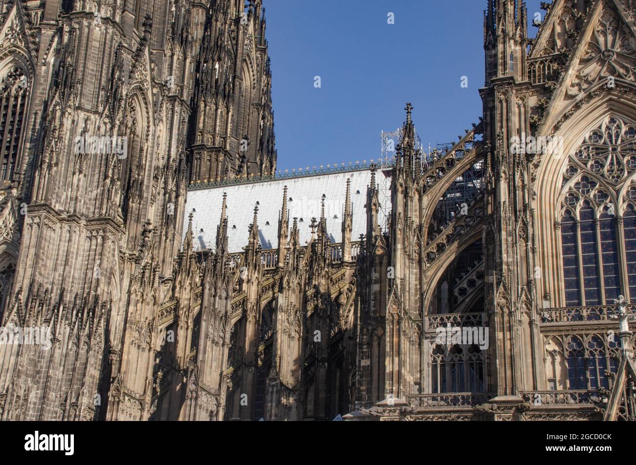 Köln: Der Kölner Dom ist das weithin sichtbare Wahrzeichen Kölns und der Mittelpunkt der Stadt. Stockfoto