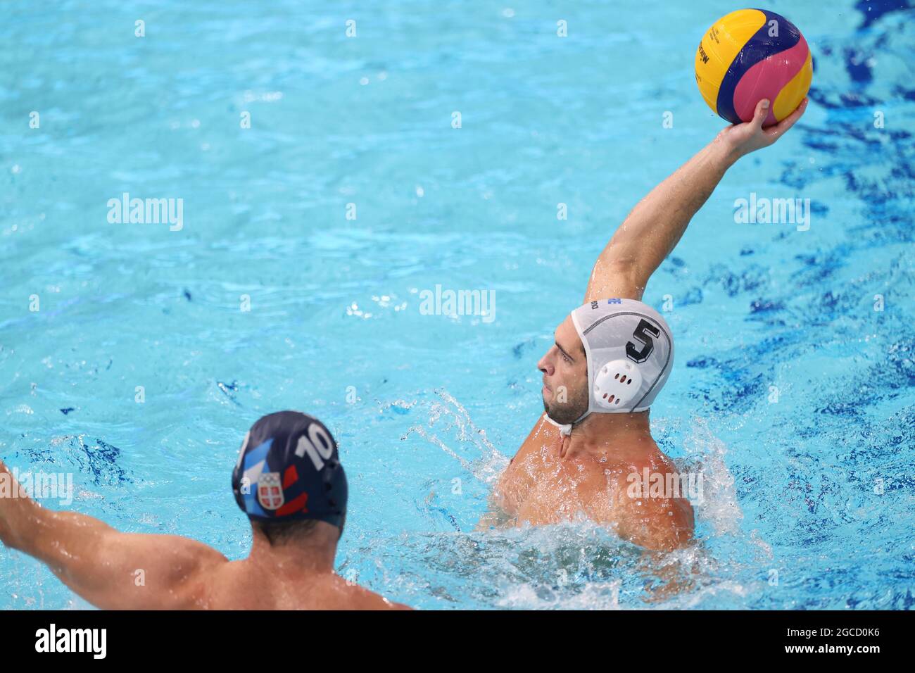 FOUNTOULIS Ioannis (GRE), 8. AUGUST 2021 - Wasserpolo: Männer-Goldmedaillenspiel zwischen Griechenland 10 - 13 Serbien während der Olympischen Spiele in Tokio 2020 im Tatsumi Water Polo Center in Tokio, Japan. (Foto von AFLO SPORT) Stockfoto