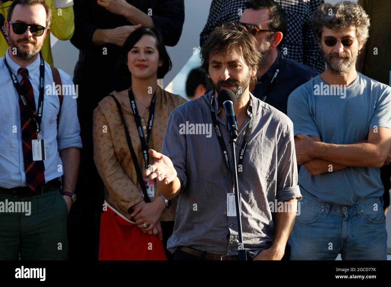 7. Oktober 2012 - Busan, Südkorea : der italienische Filmregisseur Stafano Mordini nimmt an der Pressekonferenz während der 17. EFP-Pressekonferenz des Busan International Film Festival im BIFF Village in Haeundae Teil. Stockfoto