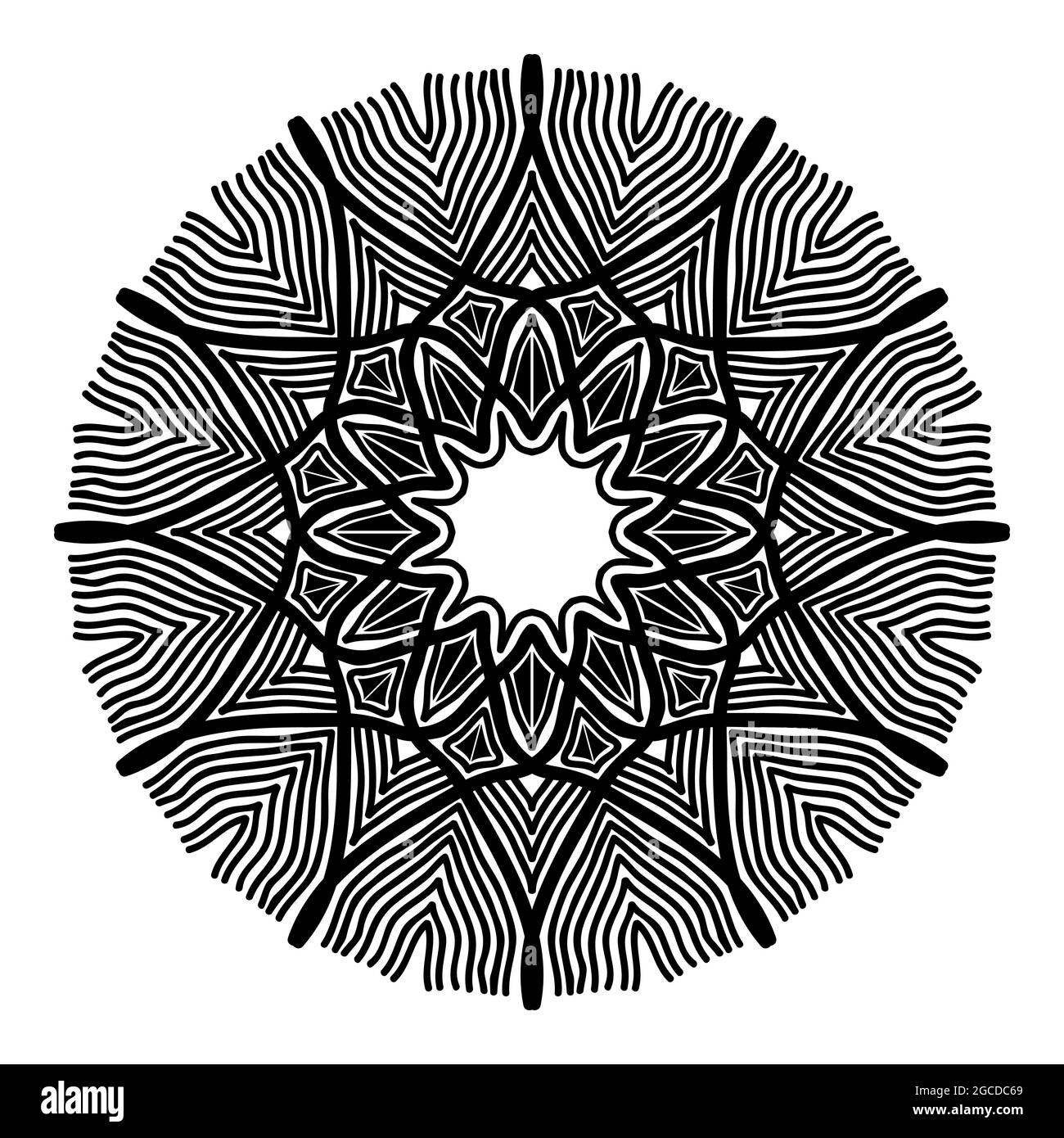 Abstraktes Mandala-Kunstdesign aus Kreis-Blumenmuster mit ornamentalem Dekorationsdesign Stock Vektor