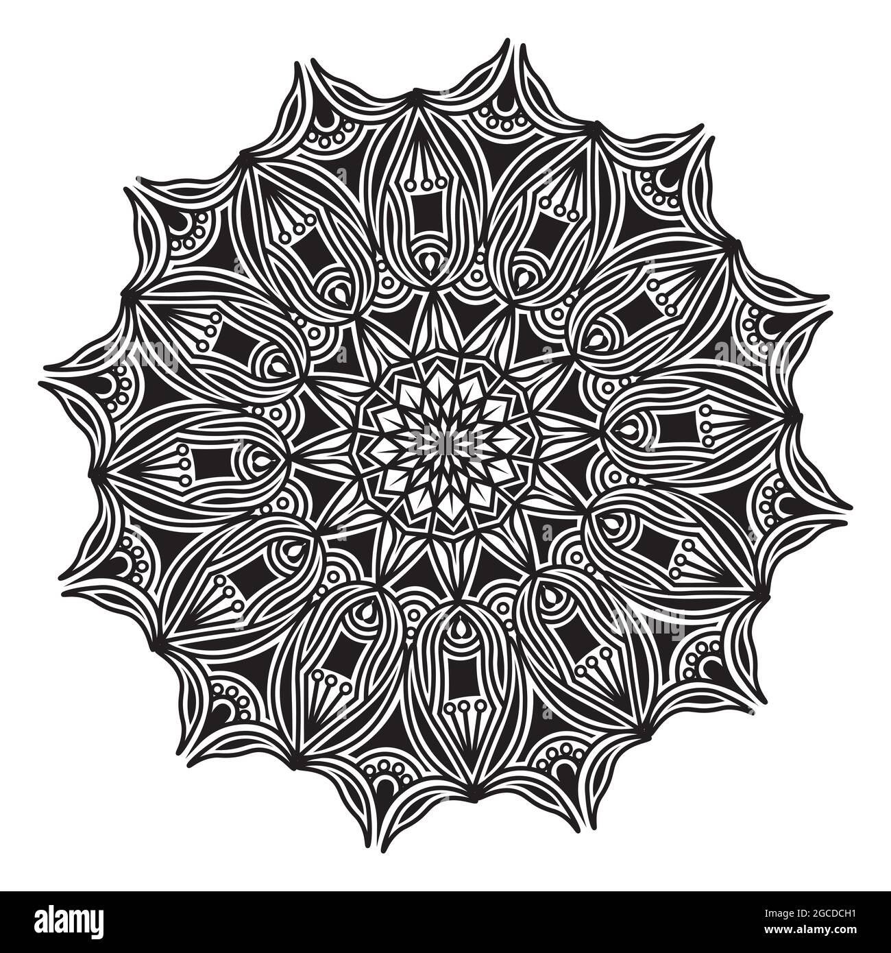 mandala Hintergrund-Design von abstraktem Muster-Design mit floralen Linien Kunst Stock Vektor