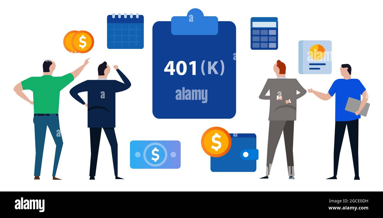 401k Plan Rente Pensionssparkonto finanzielle Investment-Management Stock Vektor 401k Plan Rente Pensionssparkonto finanzielle Investment-Management Stock Vektor