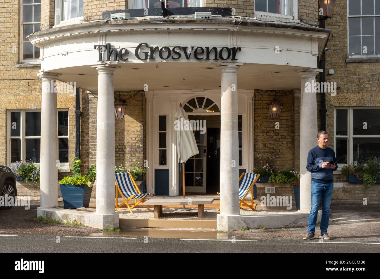 Das Grosvenor Hotel in der Hampshire-Stadt Stockbridge, England, Großbritannien Stockfoto