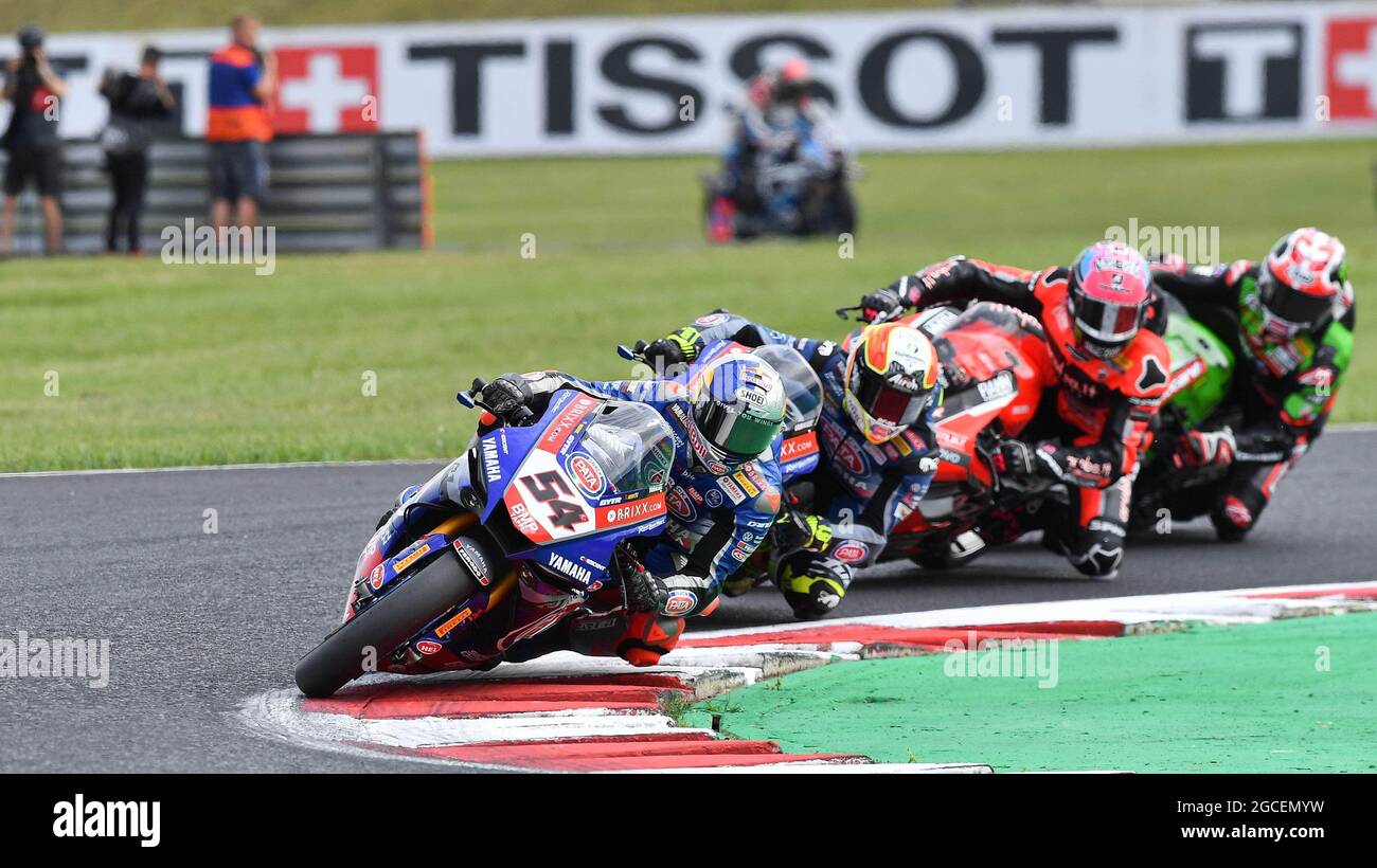 Most, Tschechische Republik. August 2021. 54 Toprak Razgatlioglu während titoloEvento, World Superbike - SBK in Most, Tschechische Republik, August 08 2021 Quelle: Independent Photo Agency/Alamy Live News Stockfoto