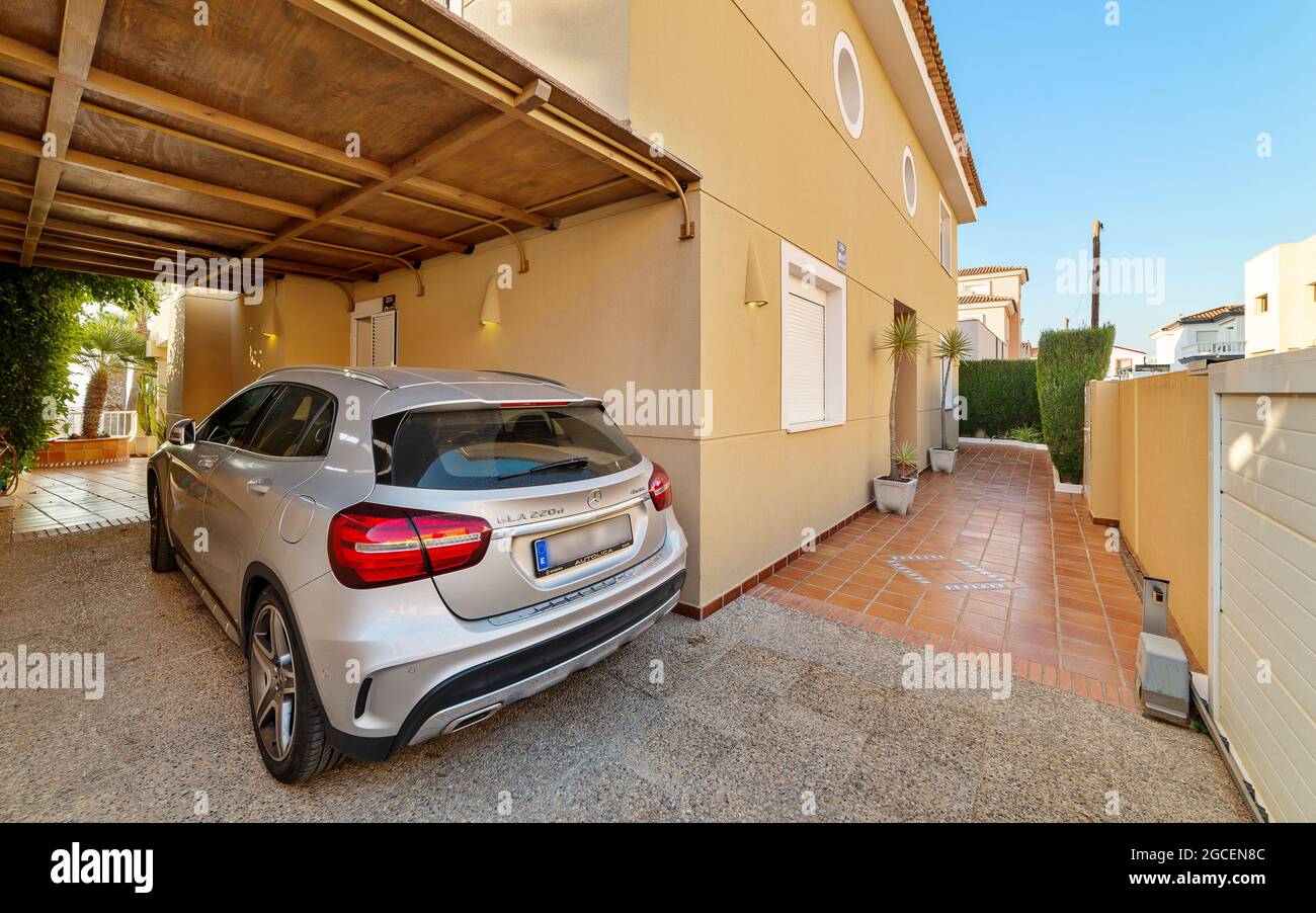 Autohaus in einem Strandhaus, Vera, Provinz Almeria, Region Andalusien, Spanien. Stockfoto