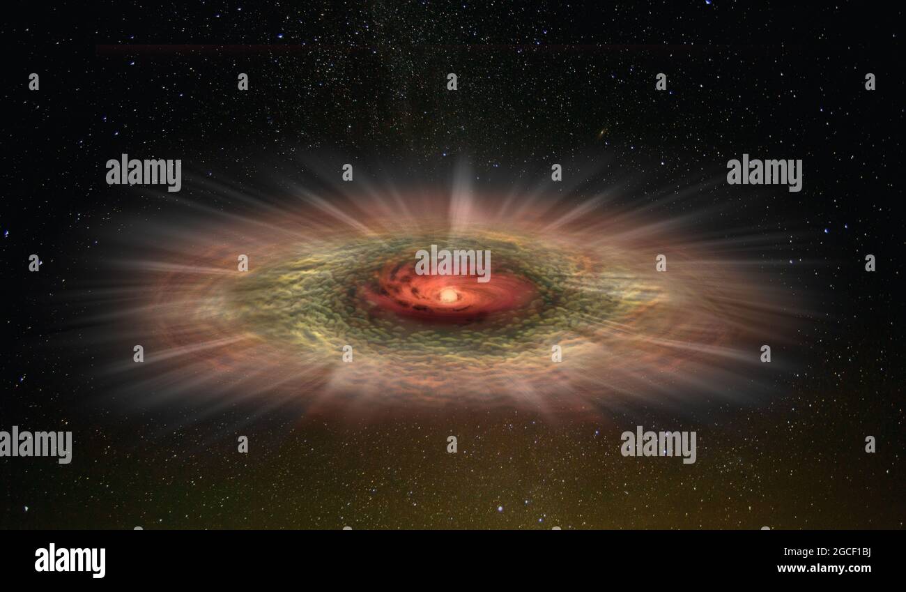 Schwarzes Loch mit Lichtstrahlen im Weltraum. Hintergrundbilder mit abstraktem Raum. Elemente dieses Bildes, die von der NASA eingerichtet wurden. Stockfoto
