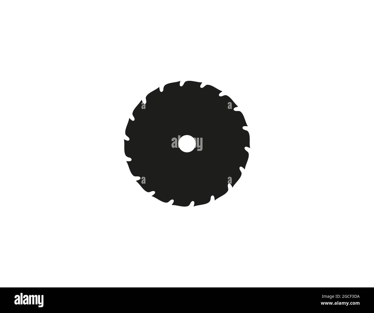 Vektorgrafik. Flaches Design. Sägeblatt, Symbol für kreisförmiges Blatt Stock Vektor