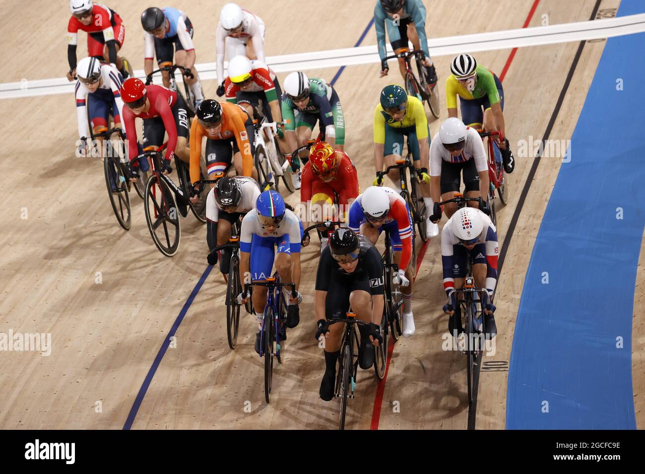 Illustration während der Olympischen Spiele Tokio 2020, Radweg Frauen-Omnium-Elimination-Rennen am 8. August 2021 auf dem Izu Velodrome in Izu, Japan - Foto Kishimoto / DPPI Stockfoto