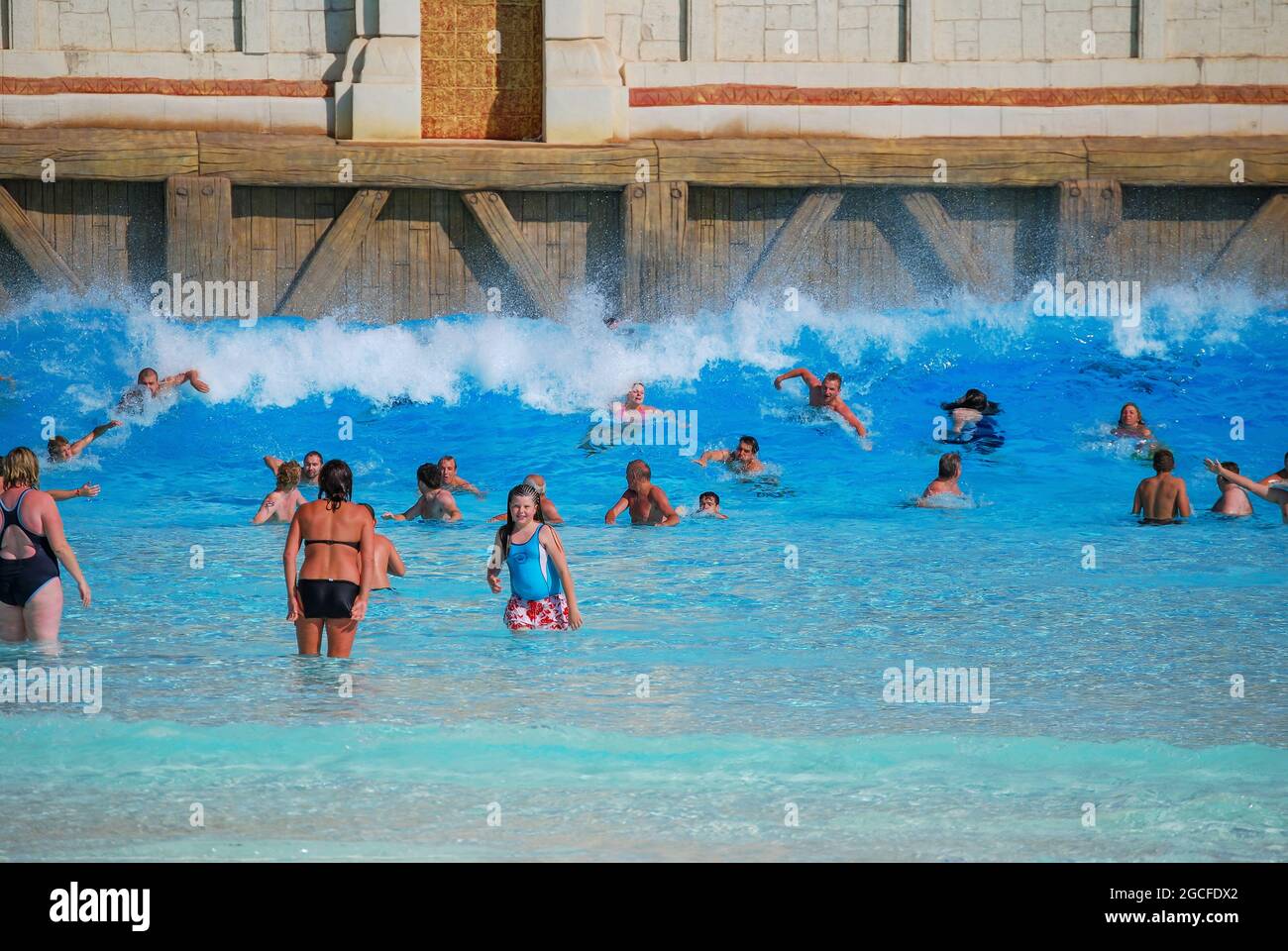 Wellenbad, Wave Palace, Siam Park Water Kingdom Themenpark, Costa Adeje, Teneriffa, Kanarische Inseln, Spanien Stockfoto