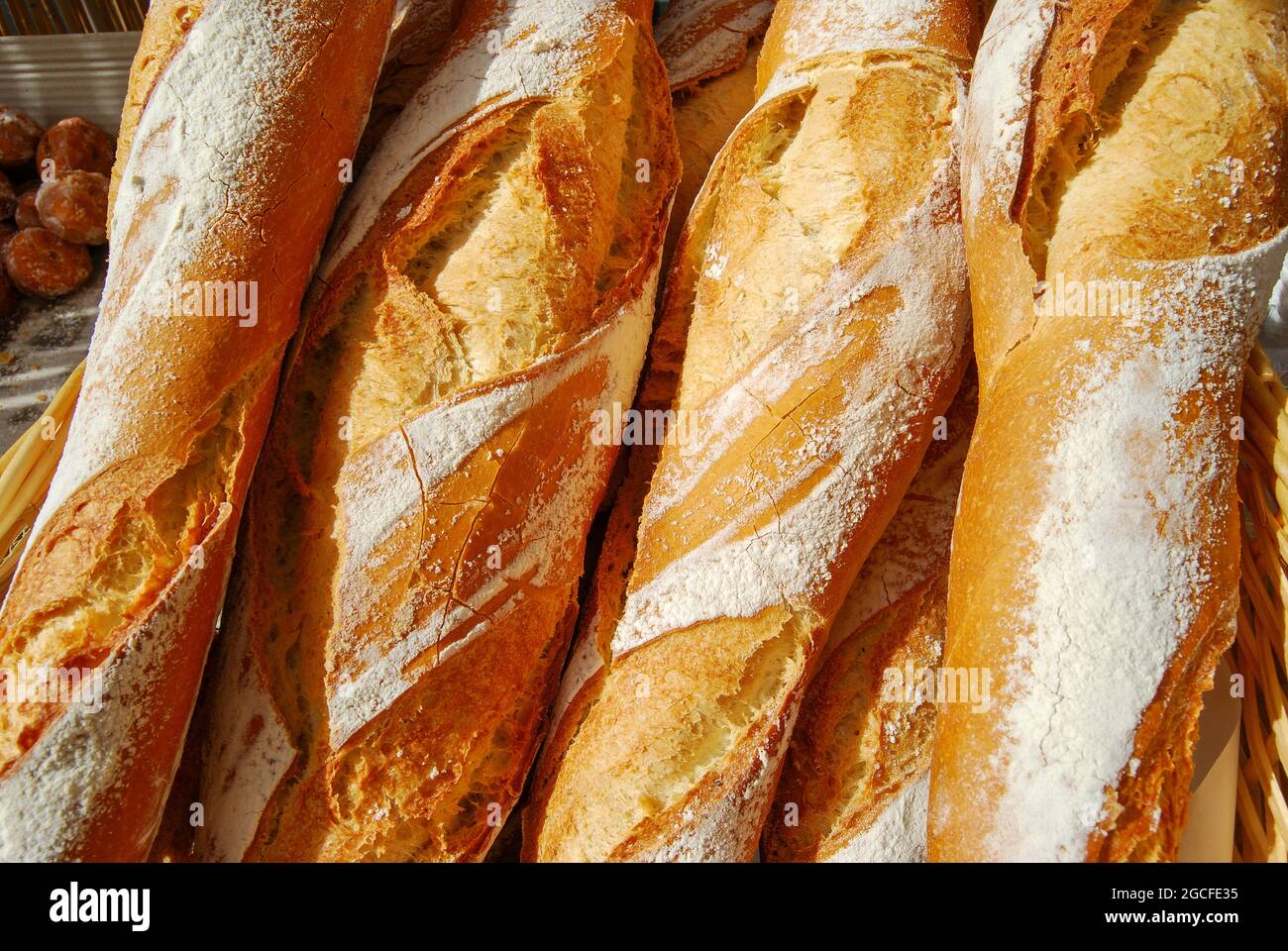 Französisches Baguette in Boulangerie, Montmartre, Paris, Frankreich Stockfoto