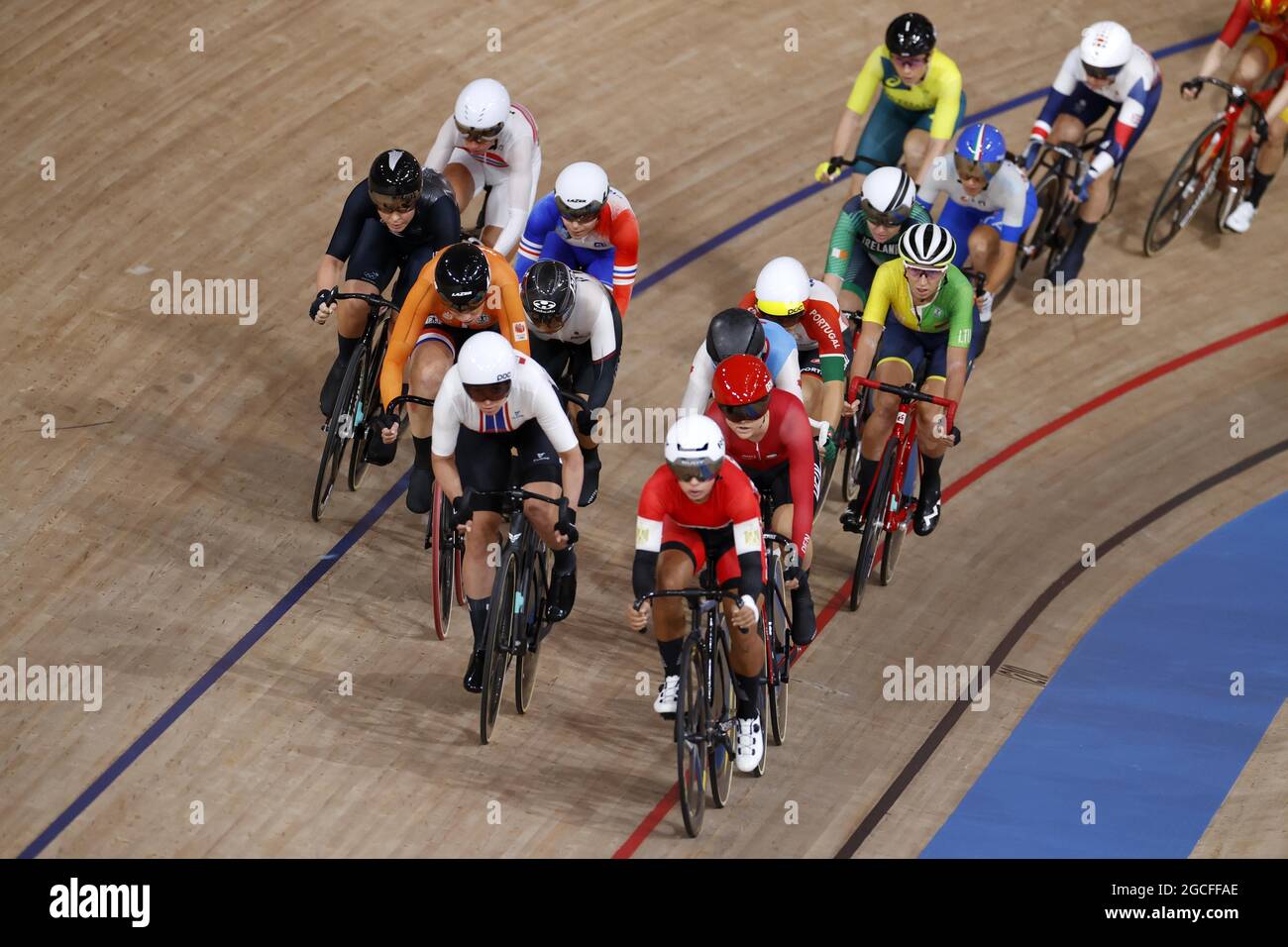 Illustration während der Olympischen Spiele Tokio 2020, Radweg Frauen Omnium Point Race am 8. August 2021 auf dem Izu Velodrome in Izu, Japan - Foto Foto Kishimoto / DPPI Stockfoto