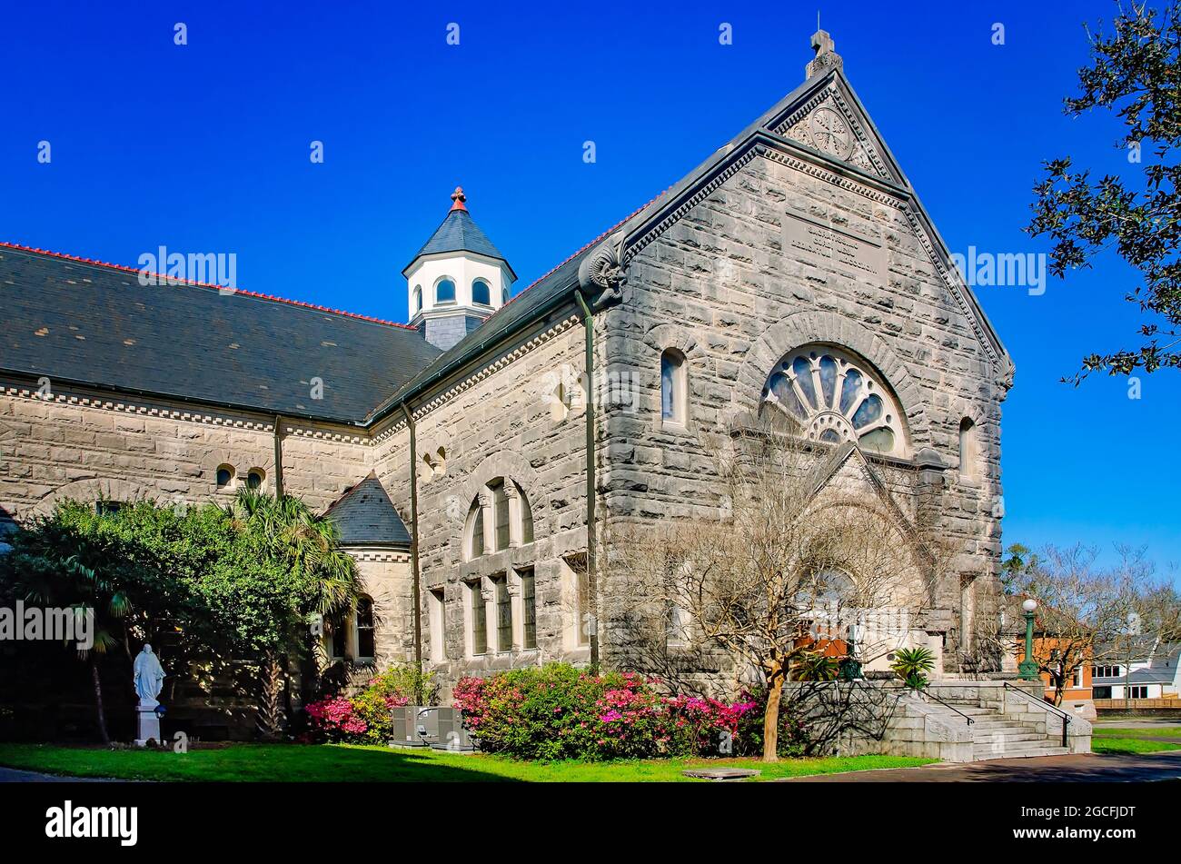 Die Sacred Heart Chapel steht auf dem Gelände des Visitation Monastery, 21. März 2021, in Mobile, Alabama. Die römisch-katholische Kapelle wurde 1895 erbaut. Stockfoto