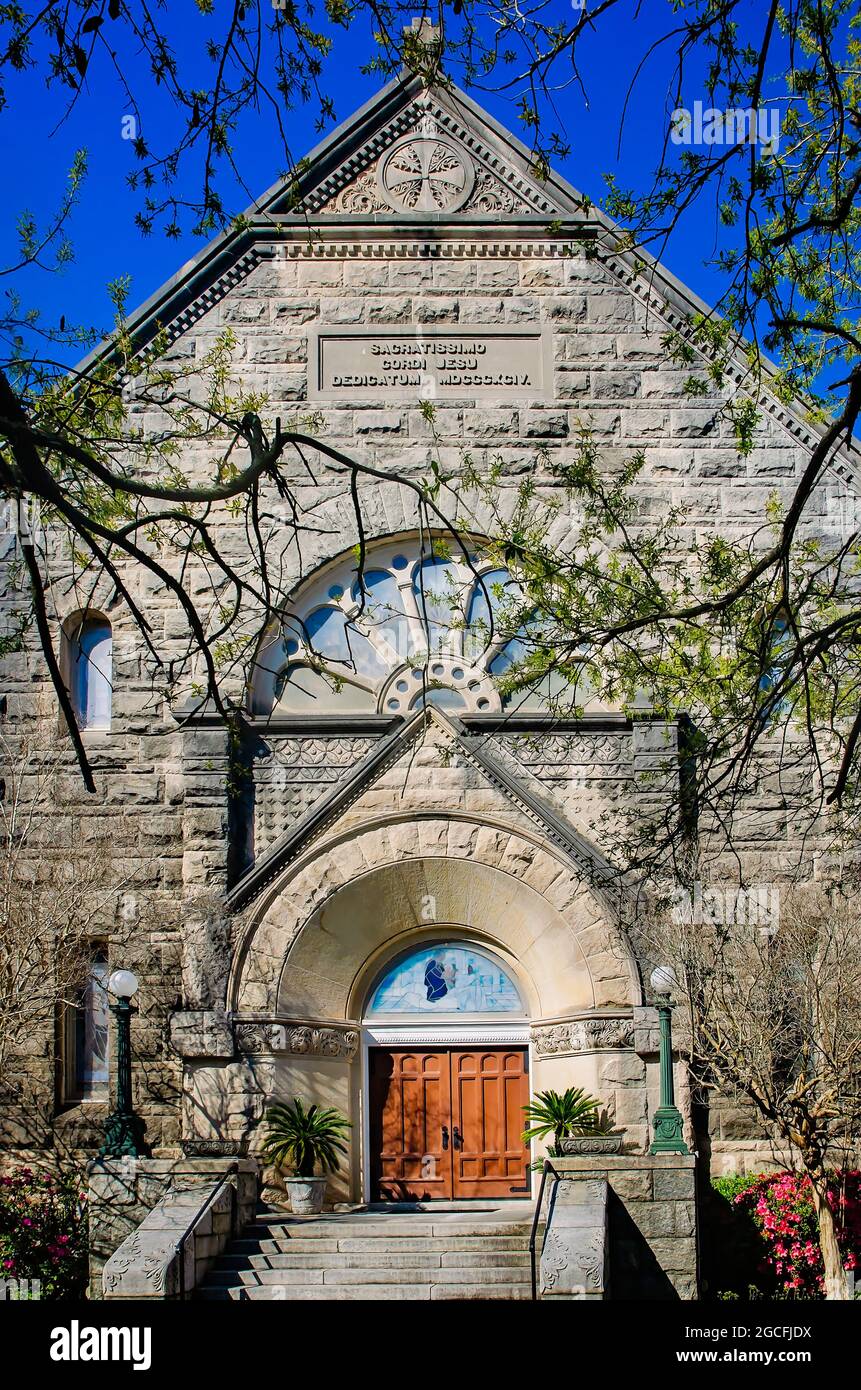 Die Sacred Heart Chapel steht auf dem Gelände des Visitation Monastery, 21. März 2021, in Mobile, Alabama. Die römisch-katholische Kapelle wurde 1895 erbaut. Stockfoto