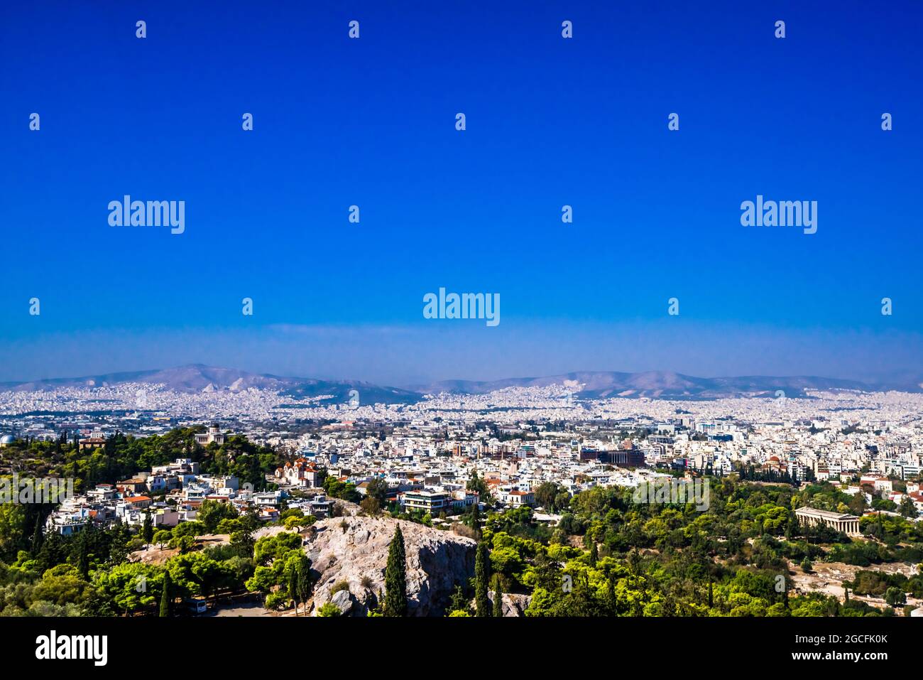 Luftaufnahme des Stadtbildes von Athen, Griechenland Stockfoto