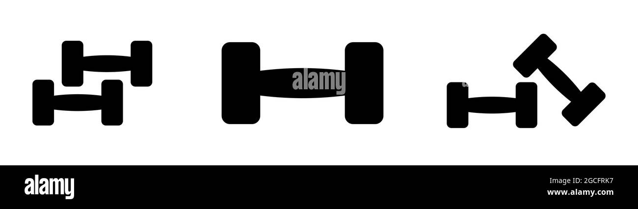 Hantelgewichte Symbole für Gym Training Vektor Illustration Icon set Stock Vektor