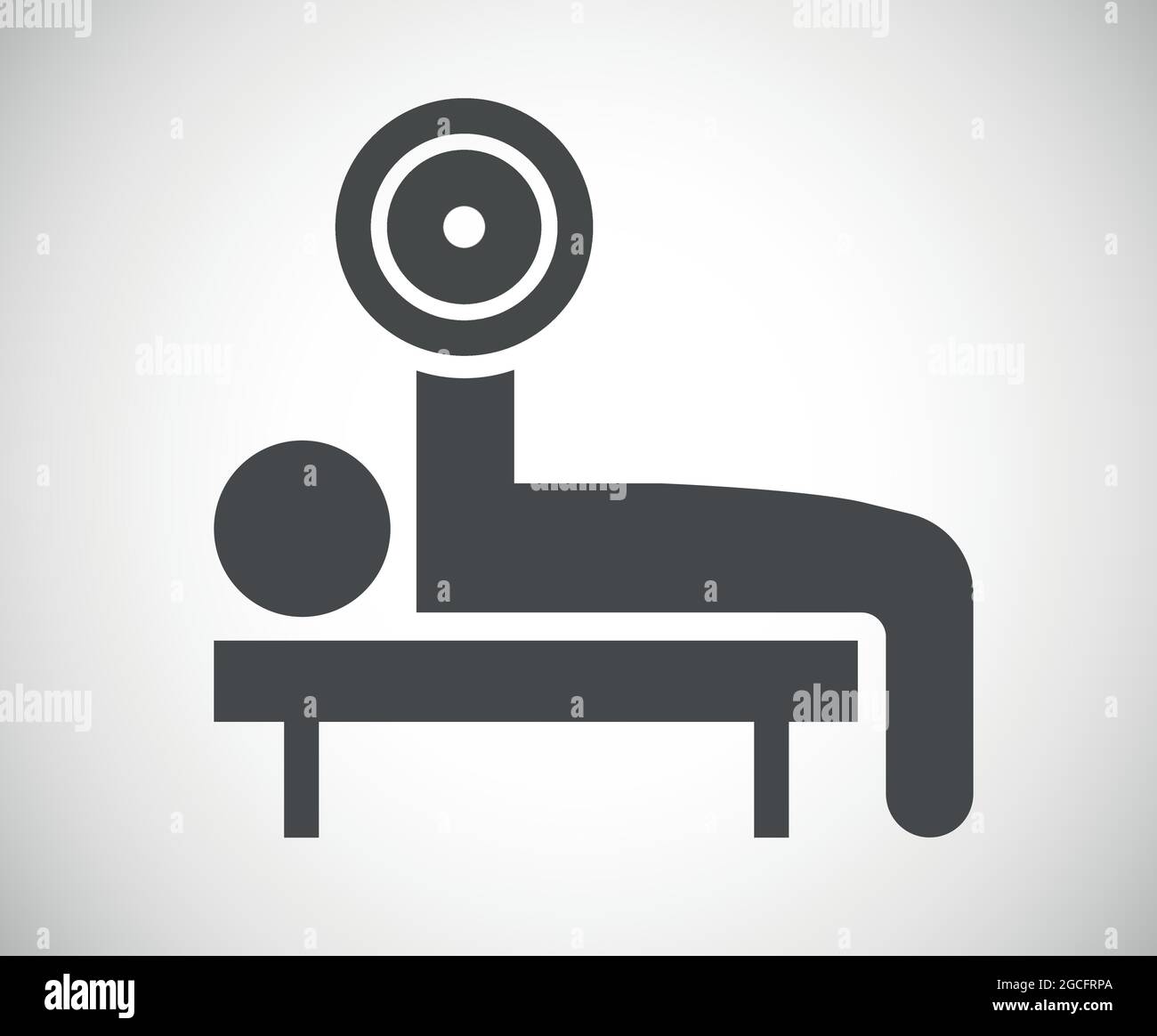 Bank drücken Langhantel Training Bodybuilding und Fitnessstudio Symbol Vektor Illustration Symbol Stock Vektor