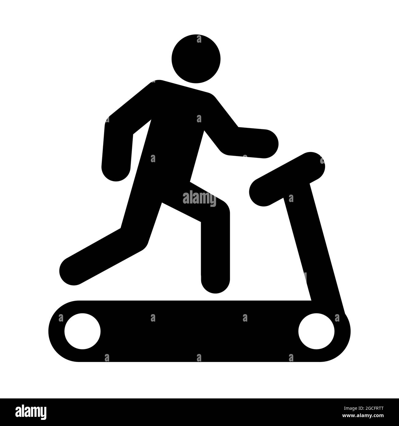 Symbol für Laufband und Vektorgrafik für das Lauftraining im Fitnessstudio Stock Vektor