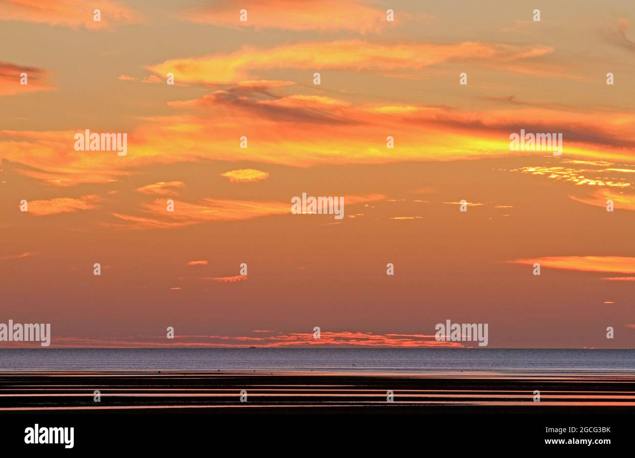 Sonnenuntergang am First Encounter Beach, Eastham, Massachusetts, auf Cape Cod Stockfoto