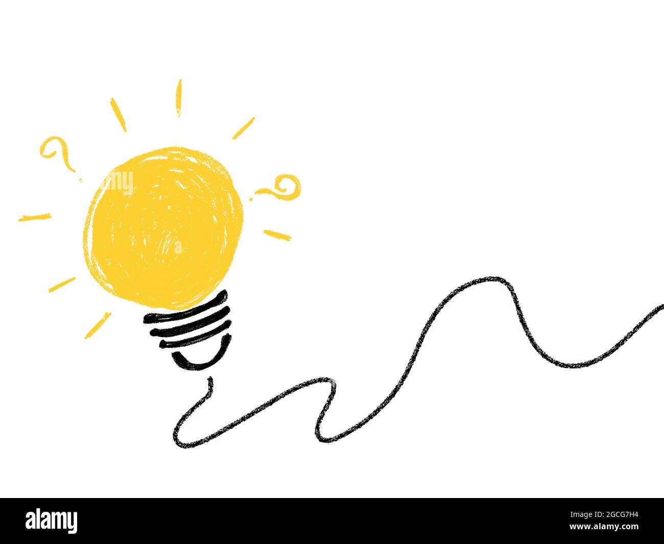 Innovation Word mit Glühbirne oder Idea Illustration Art Concept Stockfoto