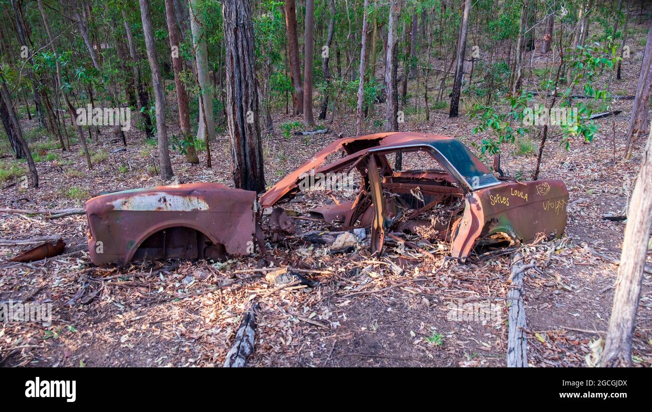 Verlassene Autos von White's Hill Stockfoto