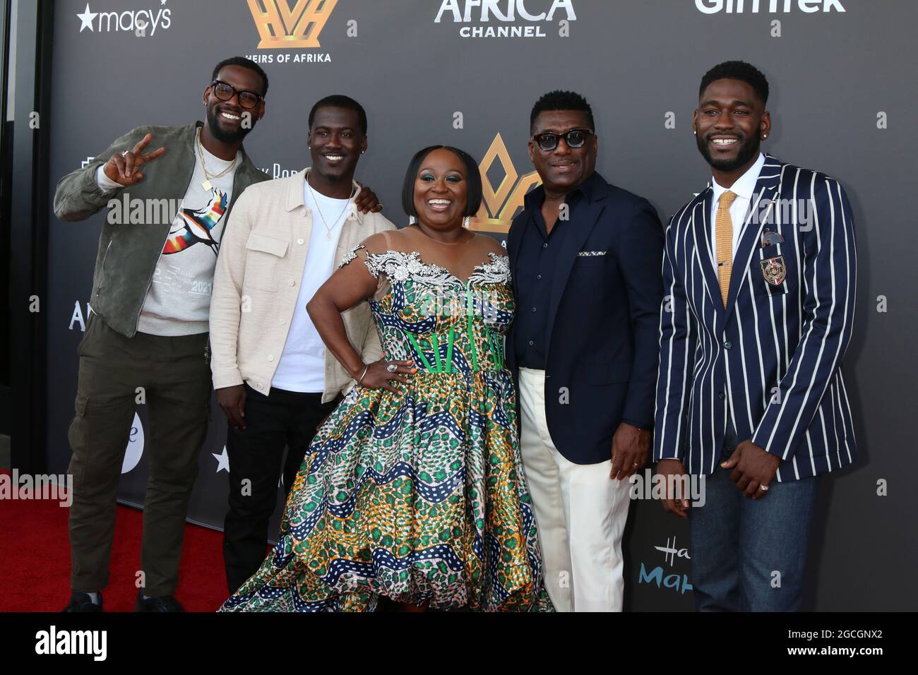 8. August 2021, Marina Del Rey, CA, USA: LOS ANGELES - 8. AUGUST: Kofi Siriboe, Kwesi Boakye, Koshie Mills, Kwame Boakye, Kwame Boateng bei den Erben der 4. Jährlichen Internationalen Frauenpreise von Afrika am 8. August 2021 im Marriott Marina Del Rey in Marina Del Rey, CA (Bildnachweis: © Kay Blake/ZUMA Press Wire) Stockfoto