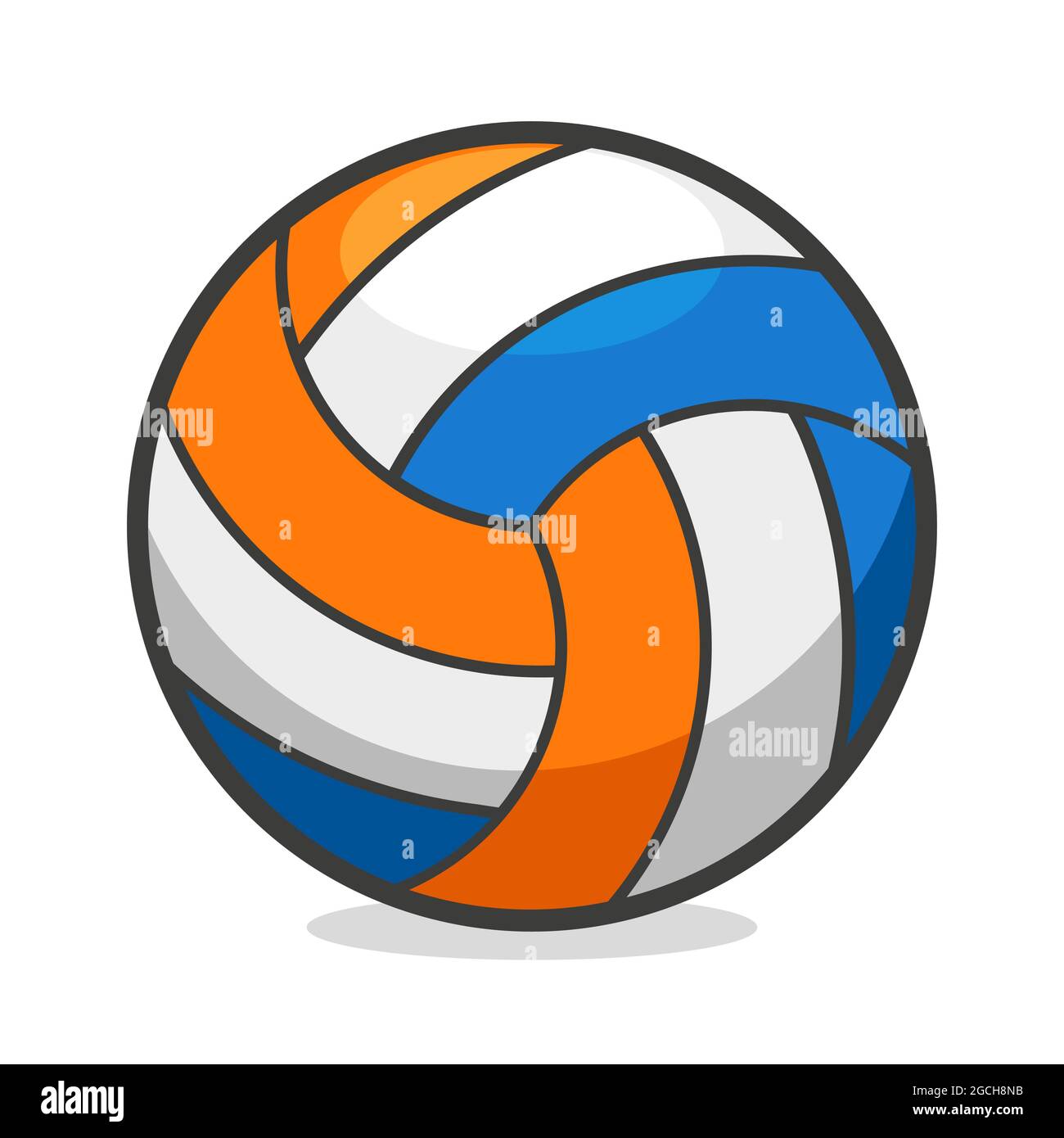 Volleyball oder Beach-Volley Ball flaches Design isoliert Stock Vektor
