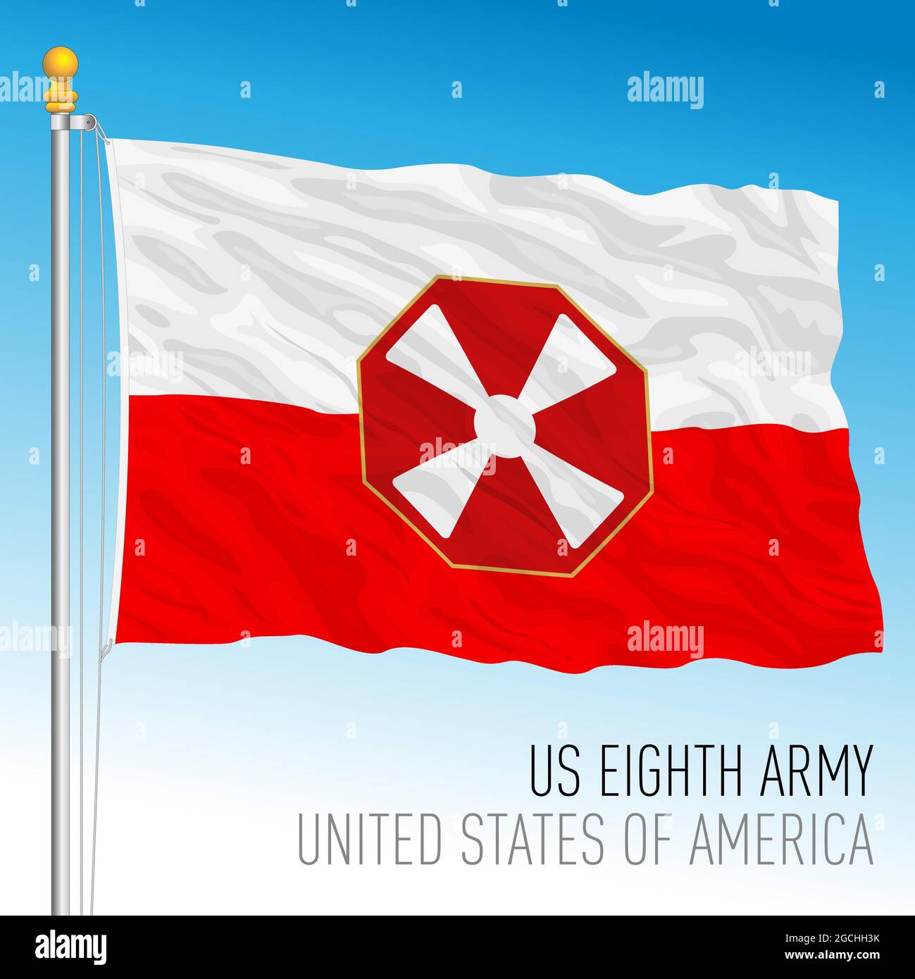 US Eighty Army Flag, Vereinigte Staaten von Amerika, Vektorgrafik Stock Vektor
