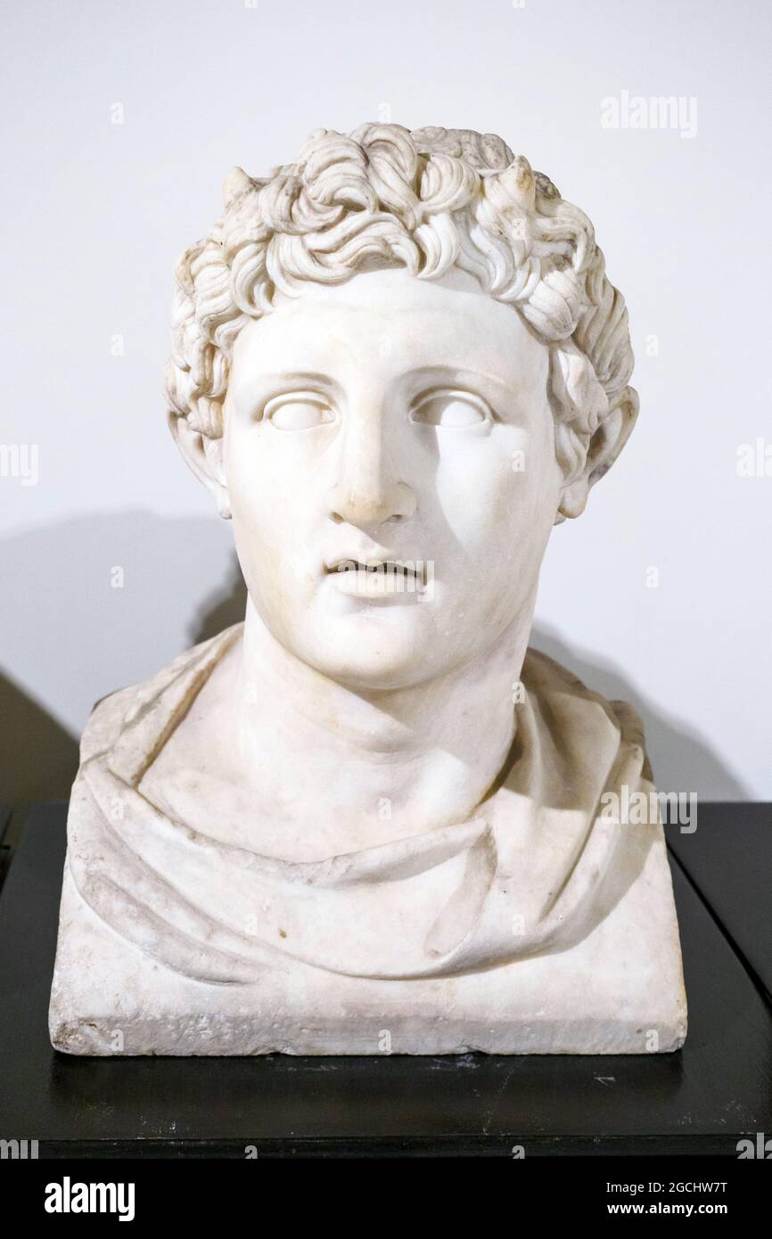 Alexander Demetrius I. Poliorcetes (337–283 v. Chr.) König von Makedonien (294–288 v. Chr.) Marmor-Herculaneum, Villa des Papyri im 1. Jahrhundert v. Chr. Stockfoto