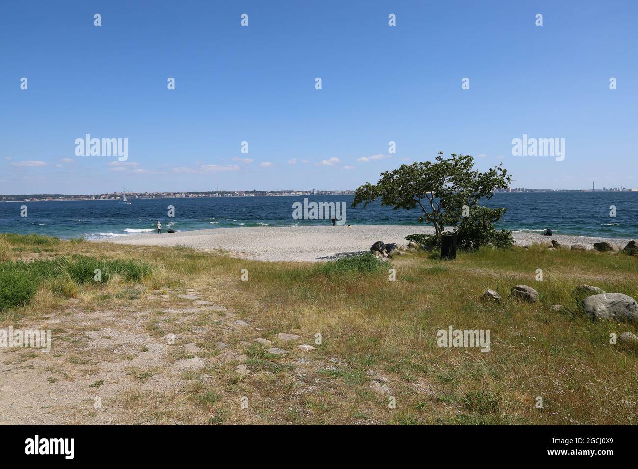 Leerer Strand von Rageleje in Dänemark Stockfoto