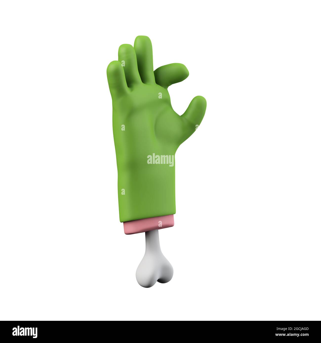 Cartoon gruselige halloween grüne Monster Hand. 3D-Rendering Stockfoto