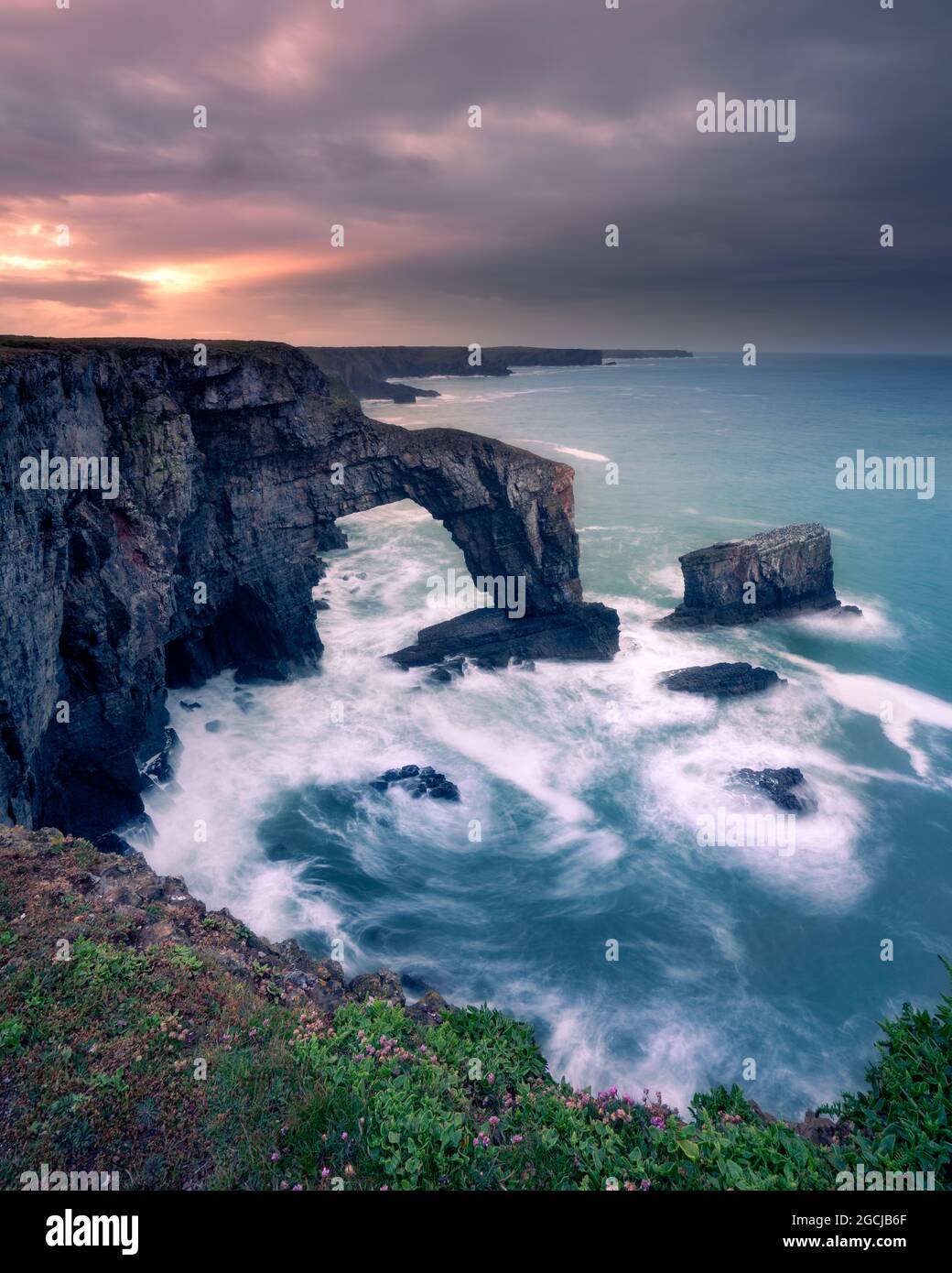 Grüne Brücke von Wales Stockfoto
