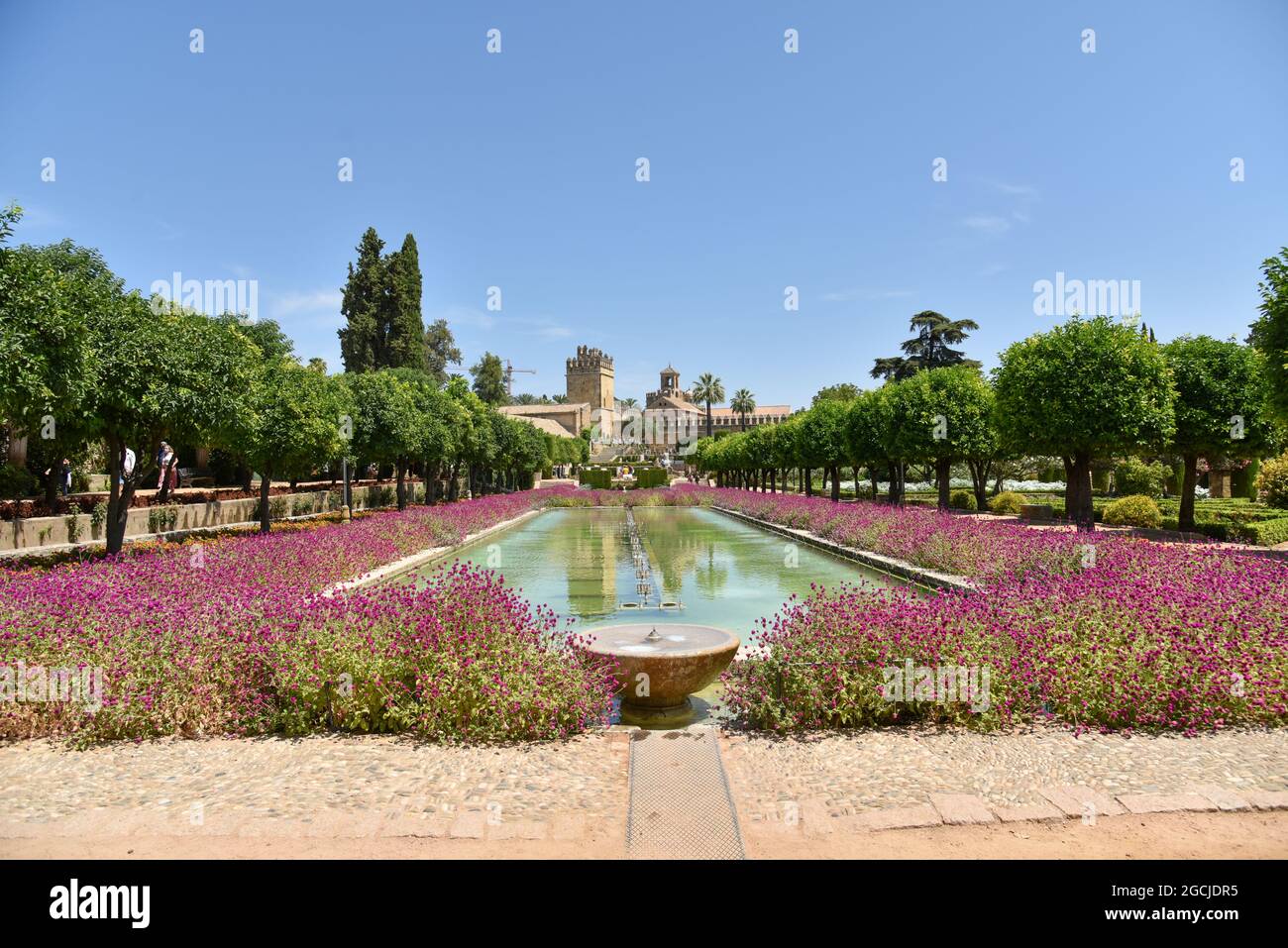 Córdoba Andalucía España jardines de el alcázar de los reyes cristianos 2021 Stockfoto