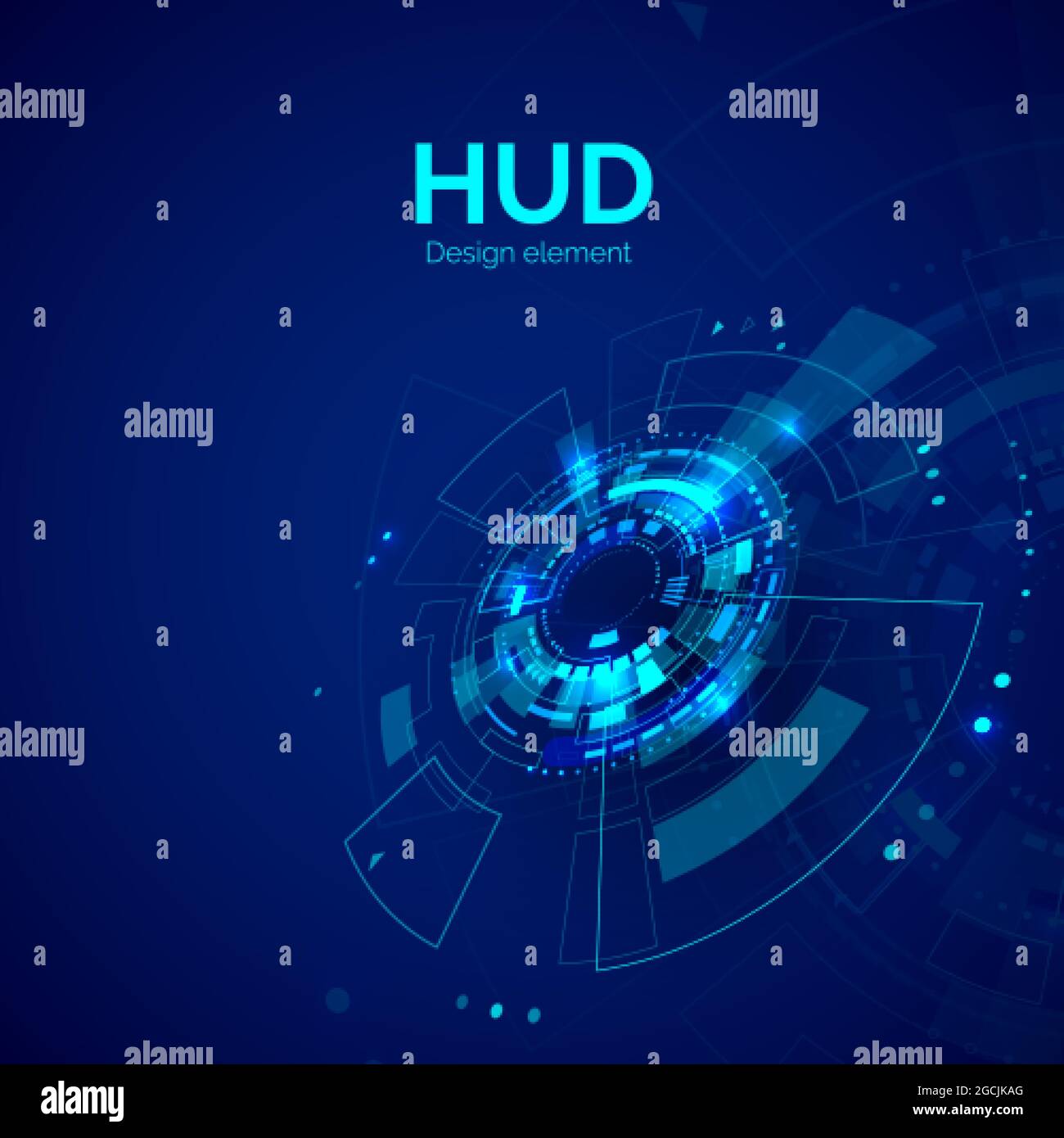 HUD-Designelement. Head-up-Display futuristische Digitaltechnologie. Sci Fi- oder Cyberspace-Visualisierung. Vektorgrafik Stock Vektor