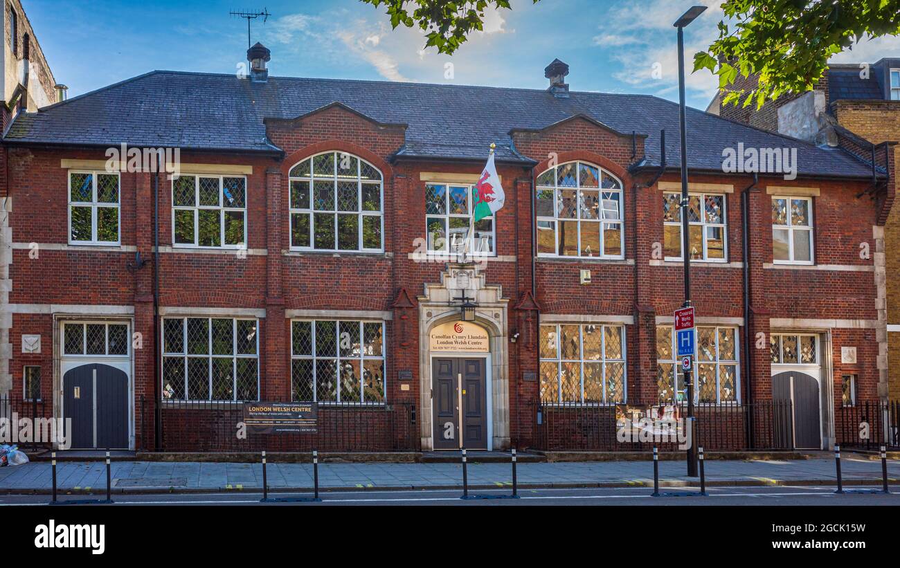 Das London Welsh Centre an der Grays Inn Rd, Central London. Das Zentrum wurde 1920 gegründet und ist bestrebt, die walisische Kunst und Kultur zu fördern. Stockfoto